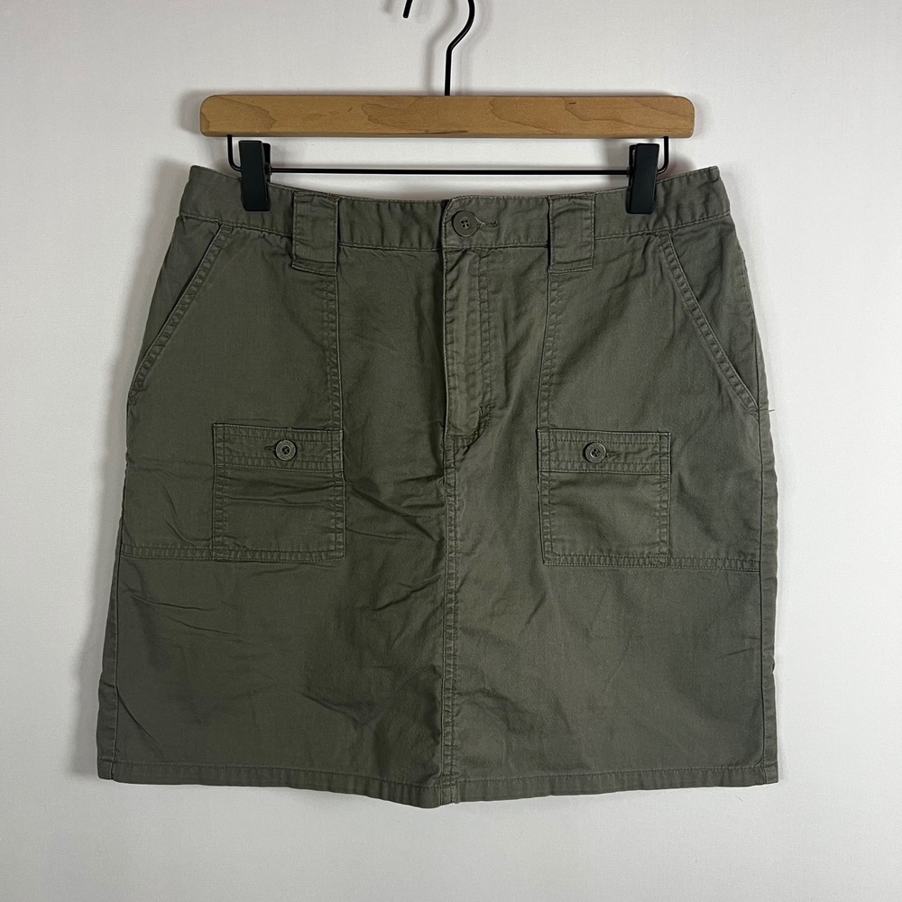 Vintage 90s NorthCrest Skort Women 10 Olive Green Cotton Utility Mini Gorpcore
